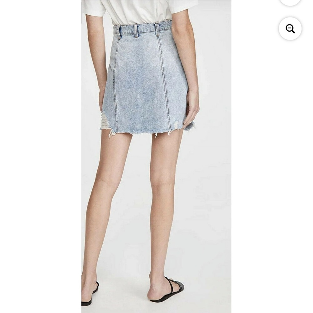 NWT Free People Surf’s Up Parker Wrap Skirt Denim Distressed 26 - Picture 3 of 8